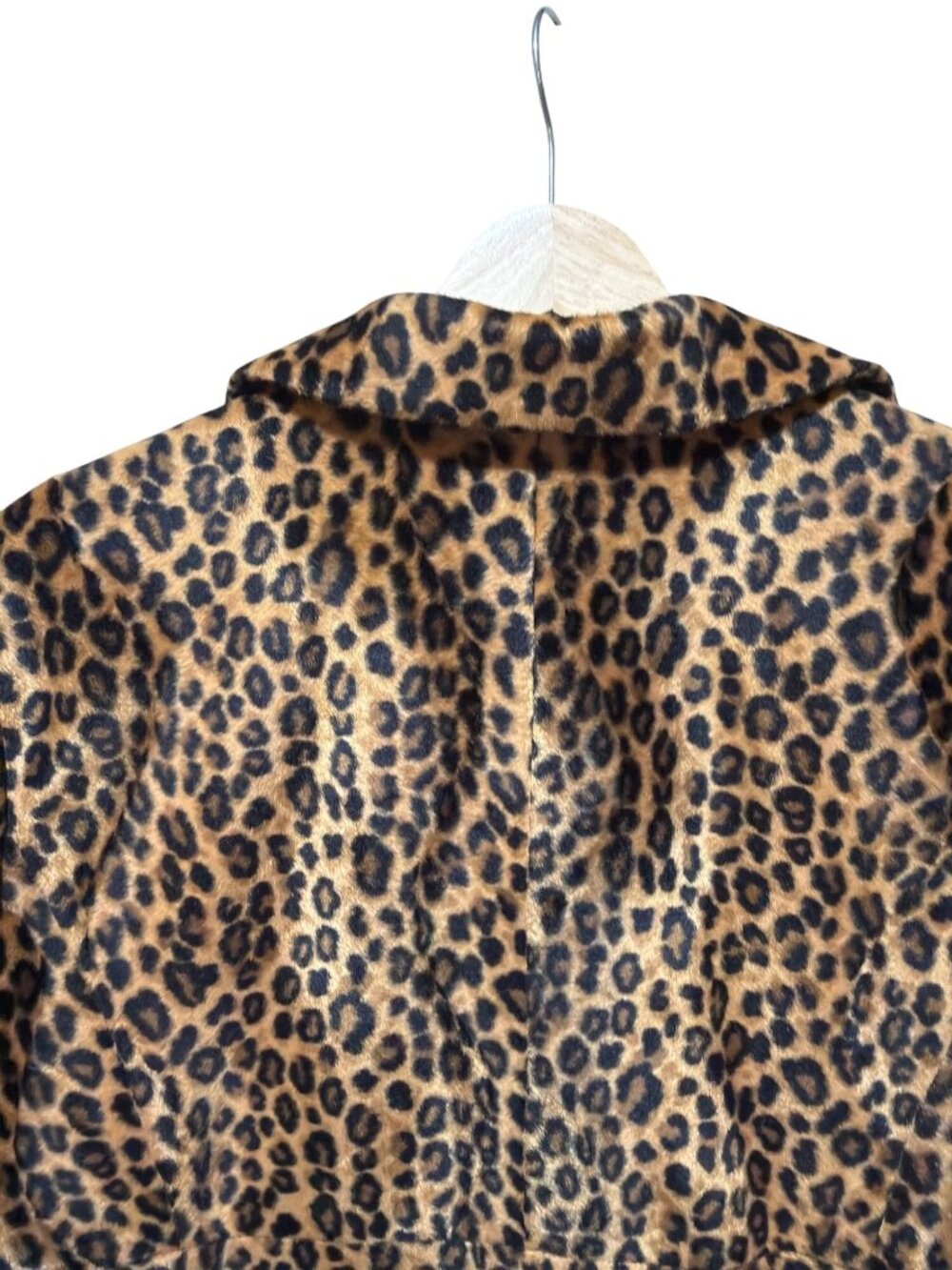 Liz Claiborne Vintage 90's Y2K Leopard Print Button-Up Coat Medium Faux Fur - Picture 6 of 8